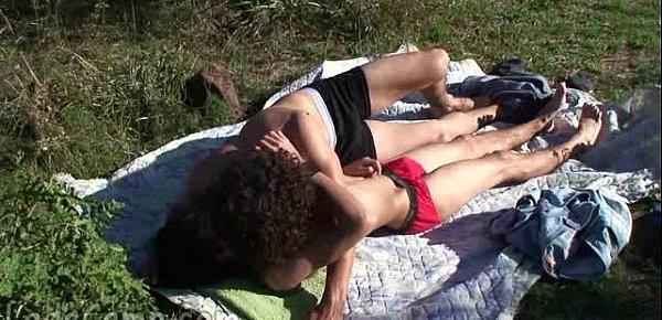  Two cute twinks go for a romp in the sunny meadow